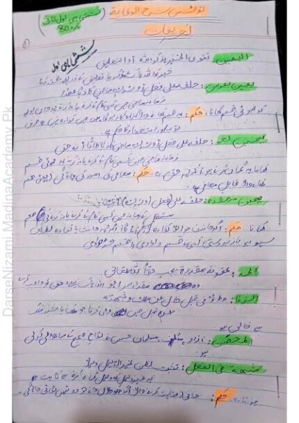 Sharh Al Wiqayah Urdu Notes By Muhammad Waqar Yunus Attari